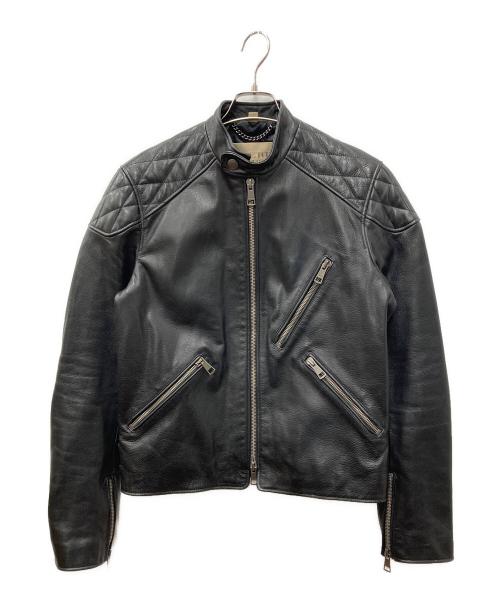 BURBERRY BRIT（バーバリーブリット）BURBERRY BRIT (バーバリーブリット) レザーシングルライダースジャケット ブラック サイズ:SIZE Mの古着・服飾アイテム