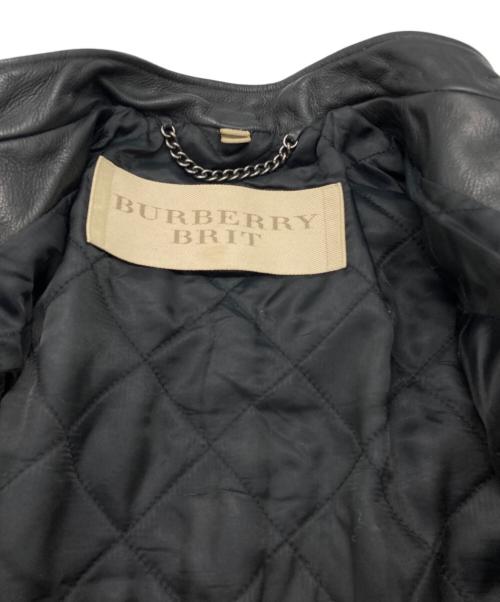 BURBERRY BRIT（バーバリーブリット）BURBERRY BRIT (バーバリーブリット) レザーシングルライダースジャケット ブラック サイズ:SIZE Mの古着・服飾アイテム