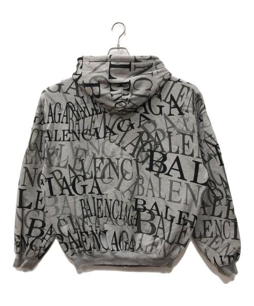 BALENCIAGA（バレンシアガ）BALENCIAGA (バレンシアガ) TEVA5 総柄アーチロゴパーカー グレー サイズ:Mの古着・服飾アイテム
