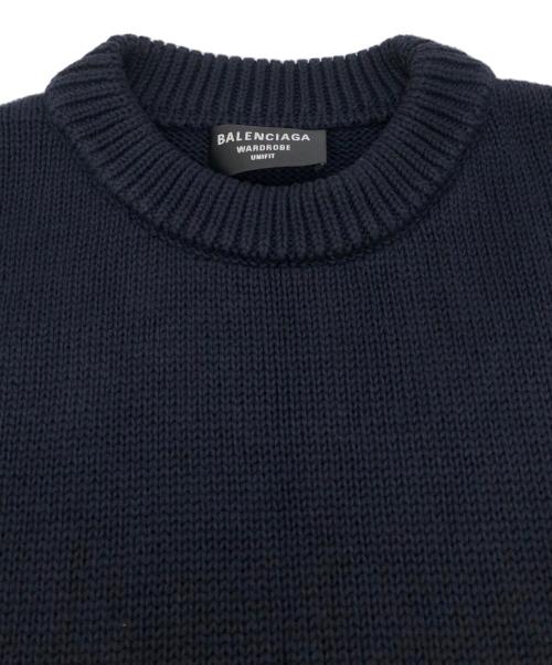 BALENCIAGA（バレンシアガ）BALENCIAGA (バレンシアガ) FBIニットセーター ネイビー サイズ:XSの古着・服飾アイテム
