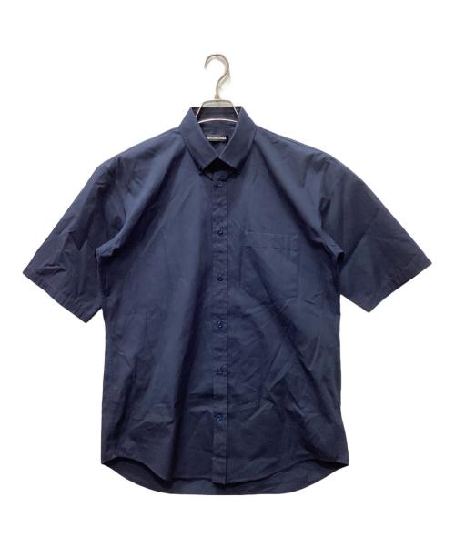 BALENCIAGA（バレンシアガ）BALENCIAGA (バレンシアガ) バックロゴプリント半袖シャツ ネイビー サイズ:SIZE Sの古着・服飾アイテム
