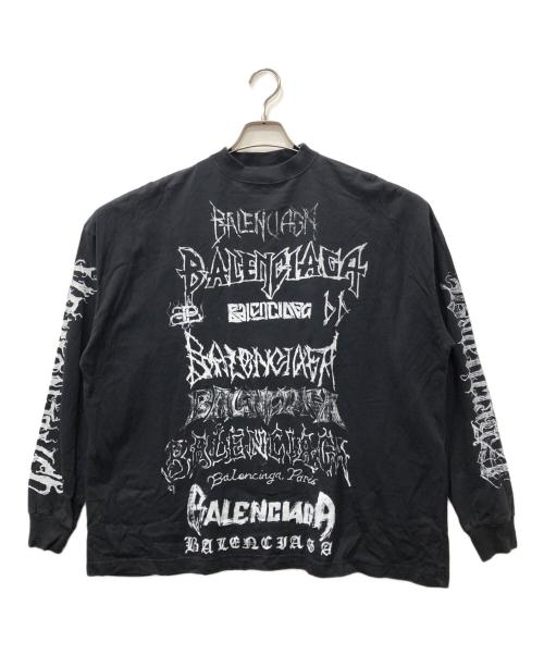 BALENCIAGA（バレンシアガ）BALENCIAGA (バレンシアガ) メタルロゴ ロングスリーブカットソー ブラック サイズ:Lの古着・服飾アイテム