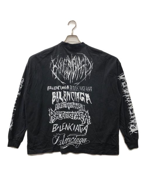 BALENCIAGA（バレンシアガ）BALENCIAGA (バレンシアガ) メタルロゴ ロングスリーブカットソー ブラック サイズ:Lの古着・服飾アイテム