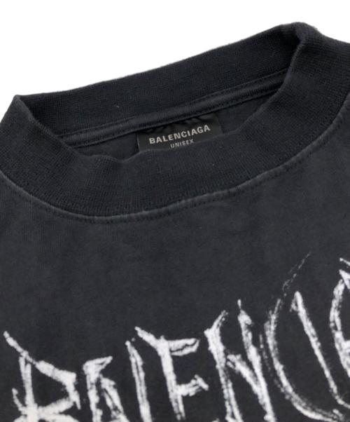 BALENCIAGA（バレンシアガ）BALENCIAGA (バレンシアガ) メタルロゴ ロングスリーブカットソー ブラック サイズ:Lの古着・服飾アイテム
