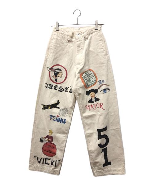 WESTOVERALLS（ウエストオーバーオールズ）WESTOVERALLS (ウエストオーバーオールズ) Are You Different (アーユーディファレント) MEMORIAL TROUSERS アイボリー サイズ:26の古着・服飾アイテム