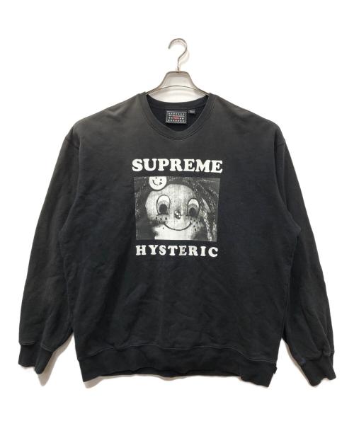 SUPREME（シュプリーム）SUPREME (シュプリーム) Hysteric Glamour (ヒステリックグラマー) クルーネックスウェット ブラック サイズ:XXLの古着・服飾アイテム