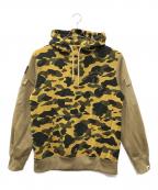 A BATHING APEアベイシングエイプ）の古着「1st Camo Sleeve Pocket Hoodie」｜ベージュ×カーキ
