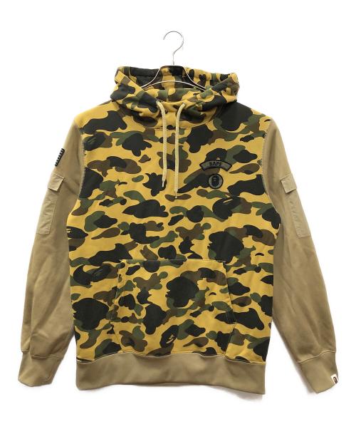 A BATHING APE（アベイシングエイプ）A BATHING APE (アベイシングエイプ) 1st Camo Sleeve Pocket Hoodie ベージュ×カーキ サイズ:2XLの古着・服飾アイテム