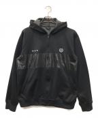 stussyステューシー）の古着「SSリンクエンブレムジップパーカー」｜ブラック