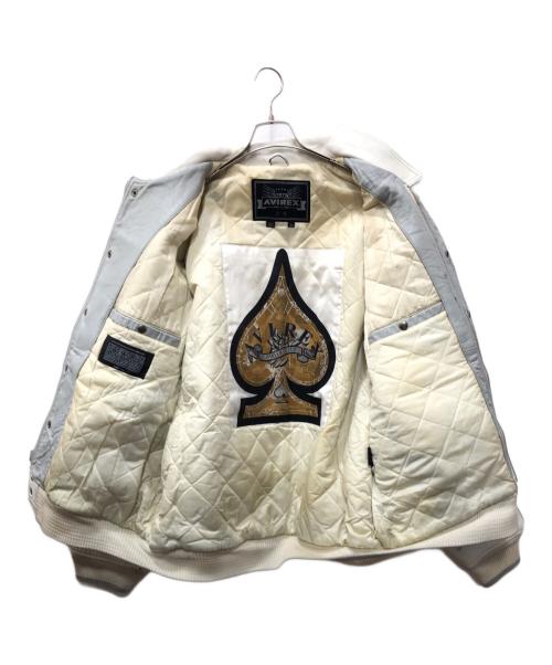 AVIREX（アヴィレックス）AVIREX (アヴィレックス) カジノ レザージャケット ホワイト サイズ:XLの古着・服飾アイテム