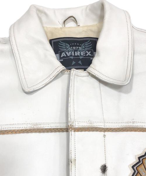 AVIREX（アヴィレックス）AVIREX (アヴィレックス) カジノ レザージャケット ホワイト サイズ:XLの古着・服飾アイテム