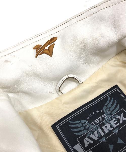 AVIREX（アヴィレックス）AVIREX (アヴィレックス) カジノ レザージャケット ホワイト サイズ:XLの古着・服飾アイテム