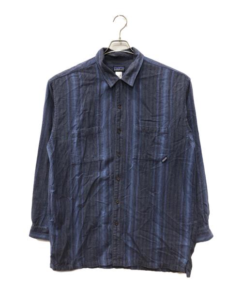 Patagonia（パタゴニア）Patagonia (パタゴニア) オーガニックコットンストライプシャツ ネイビー×ブルー サイズ:SIZE Lの古着・服飾アイテム