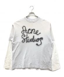 Acne studios（アクネ ストゥディオズ）の古着「レイヤードカットソー」｜グレー×ホワイト