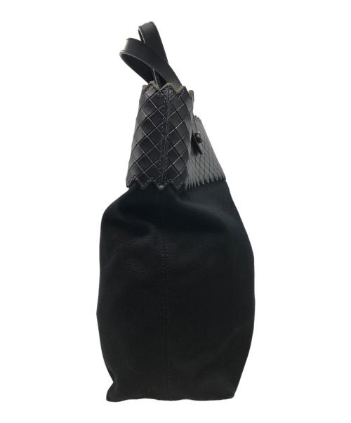 BOTTEGA VENETA（ボッテガベネタ）BOTTEGA VENETA (ボッテガベネタ) イントレチャート キャンバス×レザートートバッグ ブラックの古着・服飾アイテム