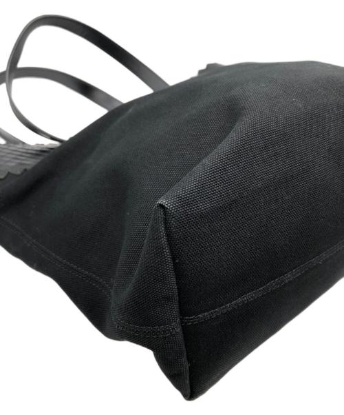 BOTTEGA VENETA（ボッテガベネタ）BOTTEGA VENETA (ボッテガベネタ) イントレチャート キャンバス×レザートートバッグ ブラックの古着・服飾アイテム
