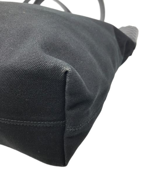 BOTTEGA VENETA（ボッテガベネタ）BOTTEGA VENETA (ボッテガベネタ) イントレチャート キャンバス×レザートートバッグ ブラックの古着・服飾アイテム