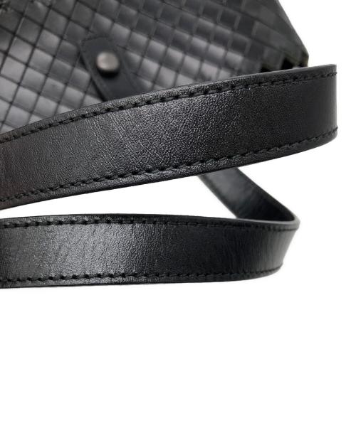 BOTTEGA VENETA（ボッテガベネタ）BOTTEGA VENETA (ボッテガベネタ) イントレチャート キャンバス×レザートートバッグ ブラックの古着・服飾アイテム
