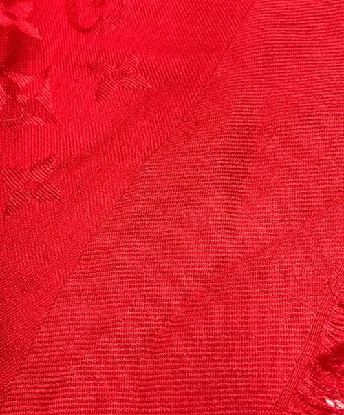 LOUIS VUITTON（ルイ ヴィトン）LOUIS VUITTON (ルイ ヴィトン) 大判シルク混ストール レッド サイズ:下記参照の古着・服飾アイテム