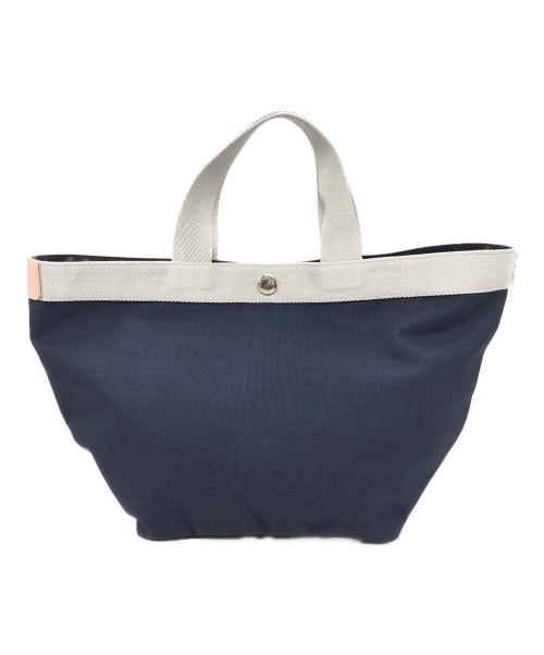 Herve Chapelier（エルベシャプリエ）Herve Chapelier (エルベシャプリエ) コーデュラ舟型トートバッグM ネイビー×シルバー×ドラジェの古着・服飾アイテム