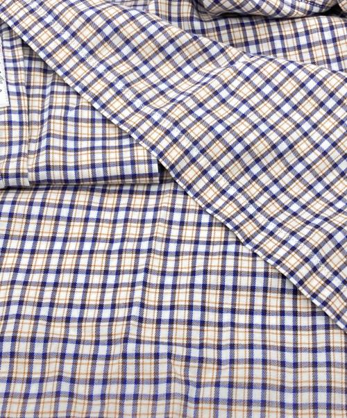 sans limite（サンリミット）sans limite (サンリミット) チェックオープンカラーシャツ ブラウン×ブルー サイズ:SIZE 0の古着・服飾アイテム