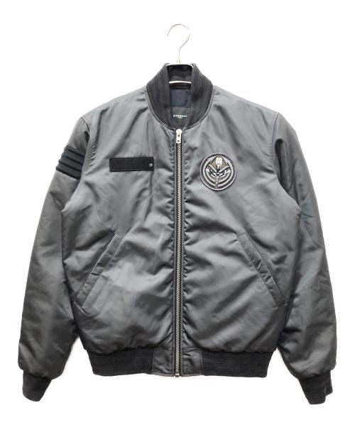 GIVENCHY（ジバンシィ）GIVENCHY (ジバンシィ) ワッペンデサインボンバージャケット グレー サイズ:SIZE XSの古着・服飾アイテム