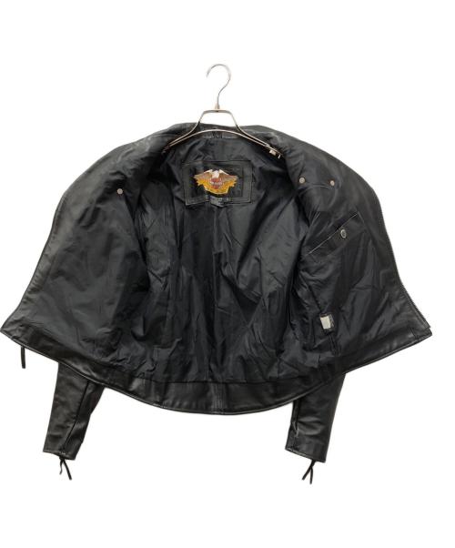 HARLEY-DAVIDSON（ハーレーダビッドソン）HARLEY-DAVIDSON (ハーレーダビッドソン) ダブルライダースジャケット ブラック サイズ:SIZE Lの古着・服飾アイテム