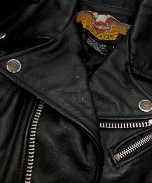 HARLEY-DAVIDSON（ハーレーダビッドソン）HARLEY-DAVIDSON (ハーレーダビッドソン) ダブルライダースジャケット ブラック サイズ:SIZE Lの古着・服飾アイテム