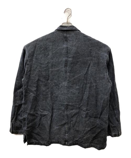 nestrobe confect（ネストローブ コンフェクト）nestrobe confect (ネストローブ コンフェクト) カラーリネン 墨コーティング シャツ グレー×ブルー サイズ:SIZE 4の古着・服飾アイテム