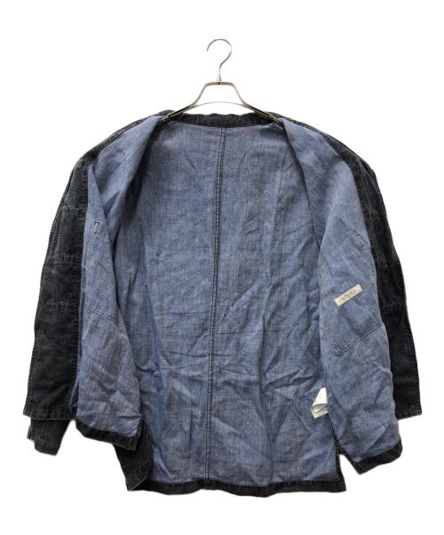 nestrobe confect（ネストローブ コンフェクト）nestrobe confect (ネストローブ コンフェクト) カラーリネン 墨コーティング シャツ グレー×ブルー サイズ:SIZE 4の古着・服飾アイテム