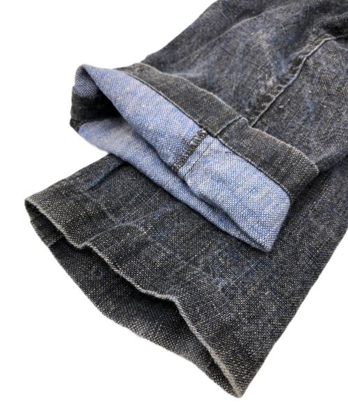 nestrobe confect（ネストローブ コンフェクト）nestrobe confect (ネストローブ コンフェクト) カラーリネン 墨コーティング シャツ グレー×ブルー サイズ:SIZE 4の古着・服飾アイテム