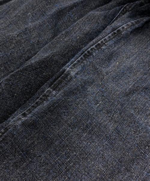 nestrobe confect（ネストローブ コンフェクト）nestrobe confect (ネストローブ コンフェクト) カラーリネン 墨コーティング シャツ グレー×ブルー サイズ:SIZE 4の古着・服飾アイテム