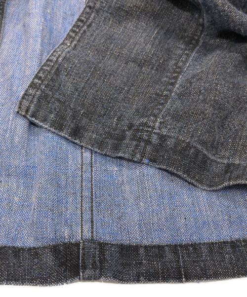 nestrobe confect（ネストローブ コンフェクト）nestrobe confect (ネストローブ コンフェクト) カラーリネン 墨コーティング シャツ グレー×ブルー サイズ:SIZE 4の古着・服飾アイテム