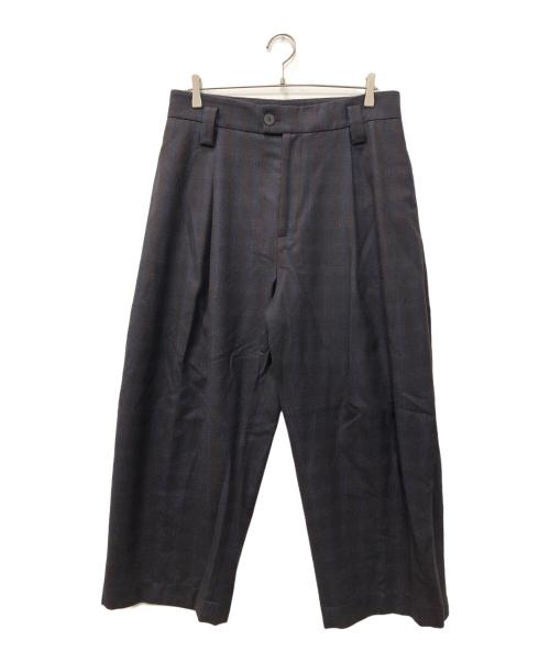 STUDIO NICHOLSON（スタジオ ニコルソン）STUDIO NICHOLSON (スタジオ ニコルソン) BUSHEL ボリュームパンツ ブラウン×ネイビー サイズ:Mの古着・服飾アイテム