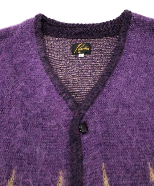 Needles（ニードルズ）Needles (ニードルズ) JOURNAL STANDARD (ジャーナルスタンダード) Mohair Cardigan/モヘヤカーディガン パープル サイズ:Lの古着・服飾アイテム