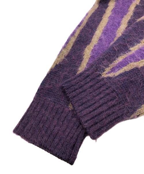 Needles（ニードルズ）Needles (ニードルズ) JOURNAL STANDARD (ジャーナルスタンダード) Mohair Cardigan/モヘヤカーディガン パープル サイズ:Lの古着・服飾アイテム