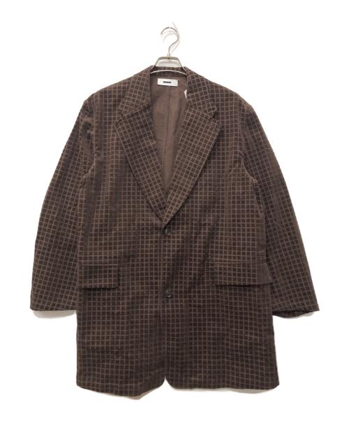 REVERBERATE（リバーバレイト）REVERBERATE (リバーバレイト) L'ECHOPPE 別注 GRID CORDUROY LONG JACKET ブラウン サイズ:40 未使用品の古着・服飾アイテム