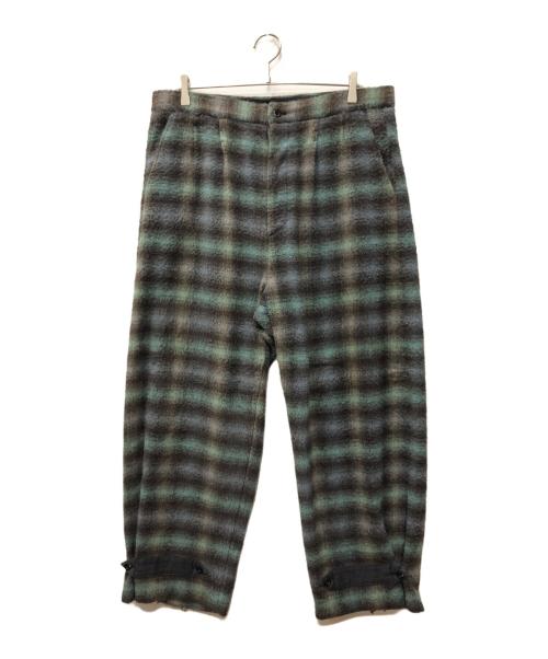 NICENESS（ナイスネス）NICENESS (ナイスネス) SHIRMAN W SILKネルイージートラウザー グリーン サイズ:Lの古着・服飾アイテム
