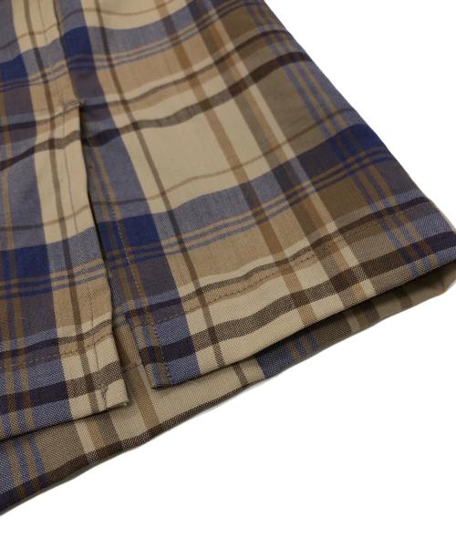 AURALEE（オーラリー）AURALEE (オーラリー) SUPER LIGHT WOOL CHECK SHIRTS ベージュ×ネイビー サイズ:5の古着・服飾アイテム