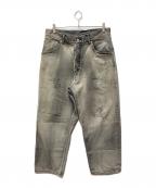 ANCELLMアンセルム）の古着「SELVEDGE TAPERED 5P BLACK DENIM PANTS」｜グレー