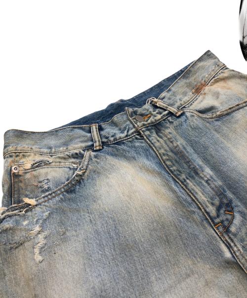 ANCELLM（アンセルム）ANCELLM (アンセルム) DAMAGE SELVEDGE DENIM STRAIGHT 5P PANTS ブルー サイズ:3の古着・服飾アイテム