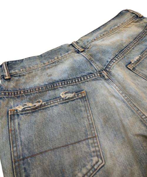ANCELLM（アンセルム）ANCELLM (アンセルム) DAMAGE SELVEDGE DENIM STRAIGHT 5P PANTS ブルー サイズ:3の古着・服飾アイテム