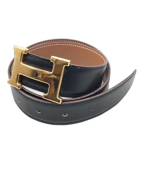 HERMES（エルメス）HERMES (エルメス) コンスタンス Hバックルベルト ブラック×ゴールドの古着・服飾アイテム