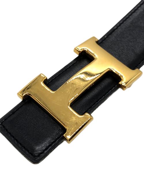 HERMES（エルメス）HERMES (エルメス) コンスタンス Hバックルベルト ブラック×ゴールドの古着・服飾アイテム