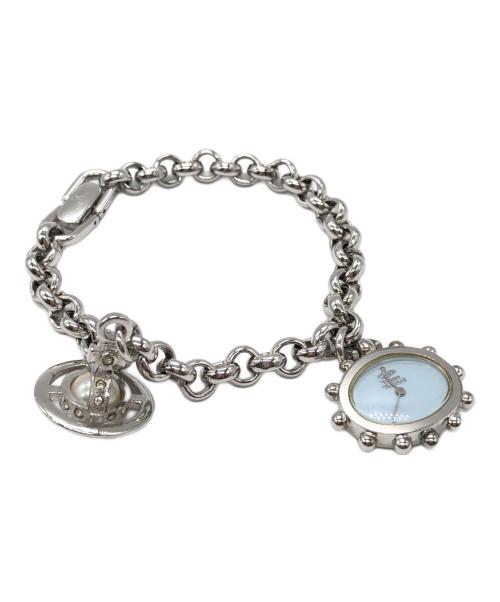 Vivienne Westwood（ヴィヴィアンウエストウッド）Vivienne Westwood (ヴィヴィアンウエストウッド) ミルククラウン ブレスレットウォッチ シルバー×ブルーの古着・服飾アイテム