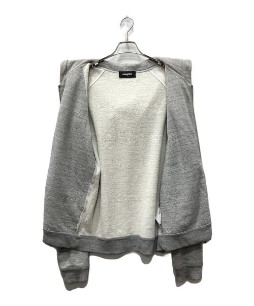 DSQUARED2（ディースクエアード）DSQUARED2 (ディースクエアード) ダメージ加工ジップパーカー グレー サイズ:SIZE Mの古着・服飾アイテム