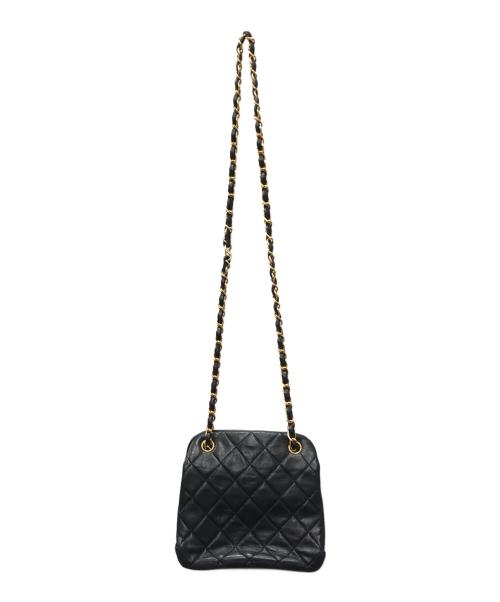 CHANEL（シャネル）CHANEL (シャネル) マトラッセラムスキンがま口チェーン2WAYバッグ ブラックの古着・服飾アイテム