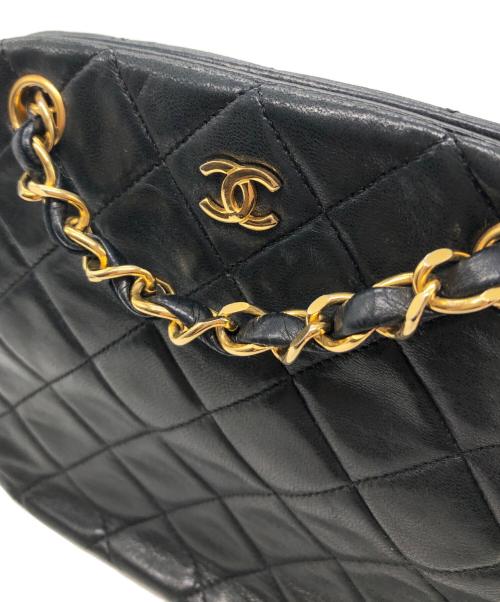 CHANEL（シャネル）CHANEL (シャネル) マトラッセラムスキンがま口チェーン2WAYバッグ ブラックの古着・服飾アイテム