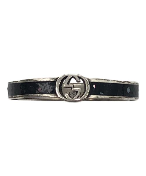 GUCCI（グッチ）GUCCI (グッチ) インターロッキングGリング-ブラックライン- シルバー サイズ:20の古着・服飾アイテム