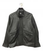 LIDnMリドム）の古着「VINTAGE GOAT RIDING BLOUSON/レザージャケット」｜ブラック